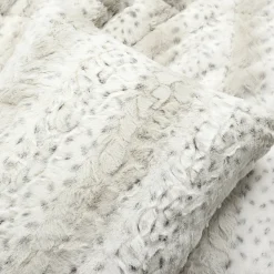 Leopard Textured Faux Fur Comforter 3 Piece Set