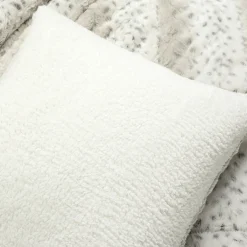 Leopard Textured Faux Fur Comforter 3 Piece Set