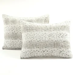 Leopard Textured Faux Fur Comforter 3 Piece Set