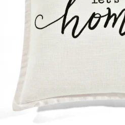 Let's Stay Home Script Decorative Pillow Cover