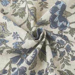 Lillian Block Print Linen Textured Shower Curtain