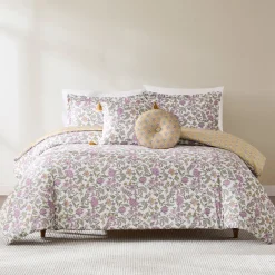 Lillian Block Print Reversible Comforter Set 5Pc