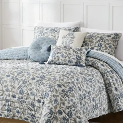 Lillian Block Print Reversible Quilt 6 Set