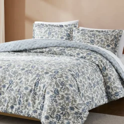 Lillian Block Print Reversible Comforter Set 3Pc
