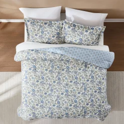 Lillian Block Print Reversible Comforter Set 3Pc