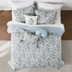 Lillian Block Print Reversible Quilt 6 Set