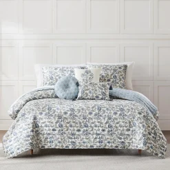 Lillian Block Print Reversible Quilt 6 Set