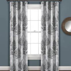Linear Tree Insulated Rod Pocket Blackout Curtain Panel Set