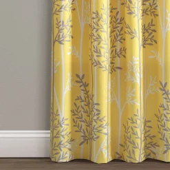 Linear Tree Insulated Rod Pocket Blackout Curtain Panel Set