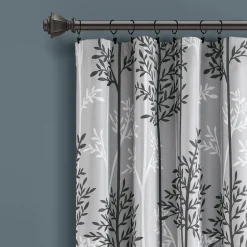 Linear Tree Insulated Rod Pocket Blackout Curtain Panel Set
