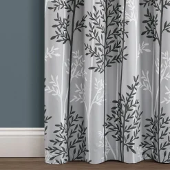 Linear Tree Insulated Rod Pocket Blackout Curtain Panel Set