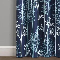 Linear Tree Insulated Rod Pocket Blackout Curtain Panel Set