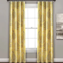 Linear Tree Insulated Rod Pocket Blackout Curtain Panel Set