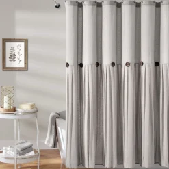 Linen Button Shower Curtain