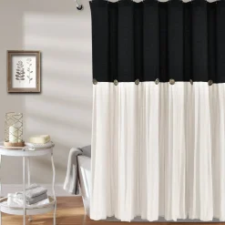 Linen Button Shower Curtain