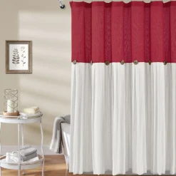 Linen Button Shower Curtain