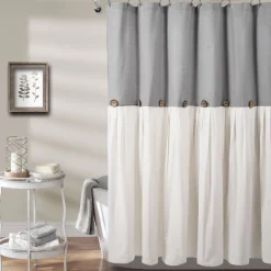Linen Button Shower Curtain