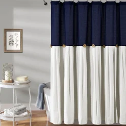 Linen Button Shower Curtain