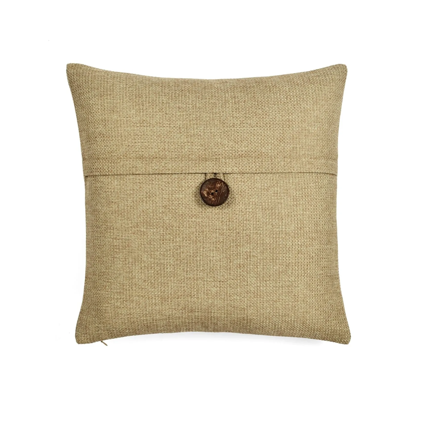 Linen Texture Woven Button Decorative Pillow Cover