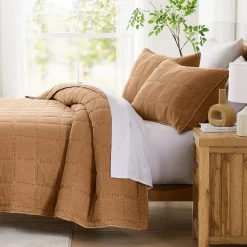 Logan Stone Washed Cotton Quilt 3 Piece Set