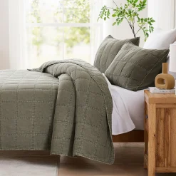 Logan Stone Washed Cotton Quilt 3 Piece Set