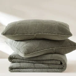 Logan Stone Washed Cotton Quilt 3 Piece Set