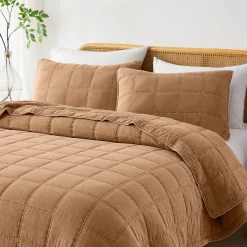 Logan Stone Washed Cotton Quilt 3 Piece Set