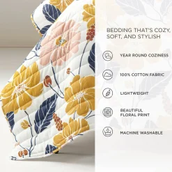 Lucia Abstract Floral Cotton Quilt Set