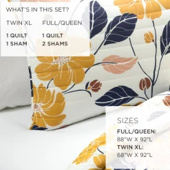 Lucia Abstract Floral Cotton Quilt Set