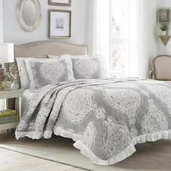 Lucianna Ruffle Edge Cotton Bedspread Set