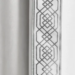 Luxury Vintage Velvet & Sheer With Border Pompom Trim Window Curtain Panel