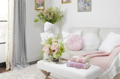 Luxury Vintage Velvet With Silky Pompom Trim Window Curtain Panel