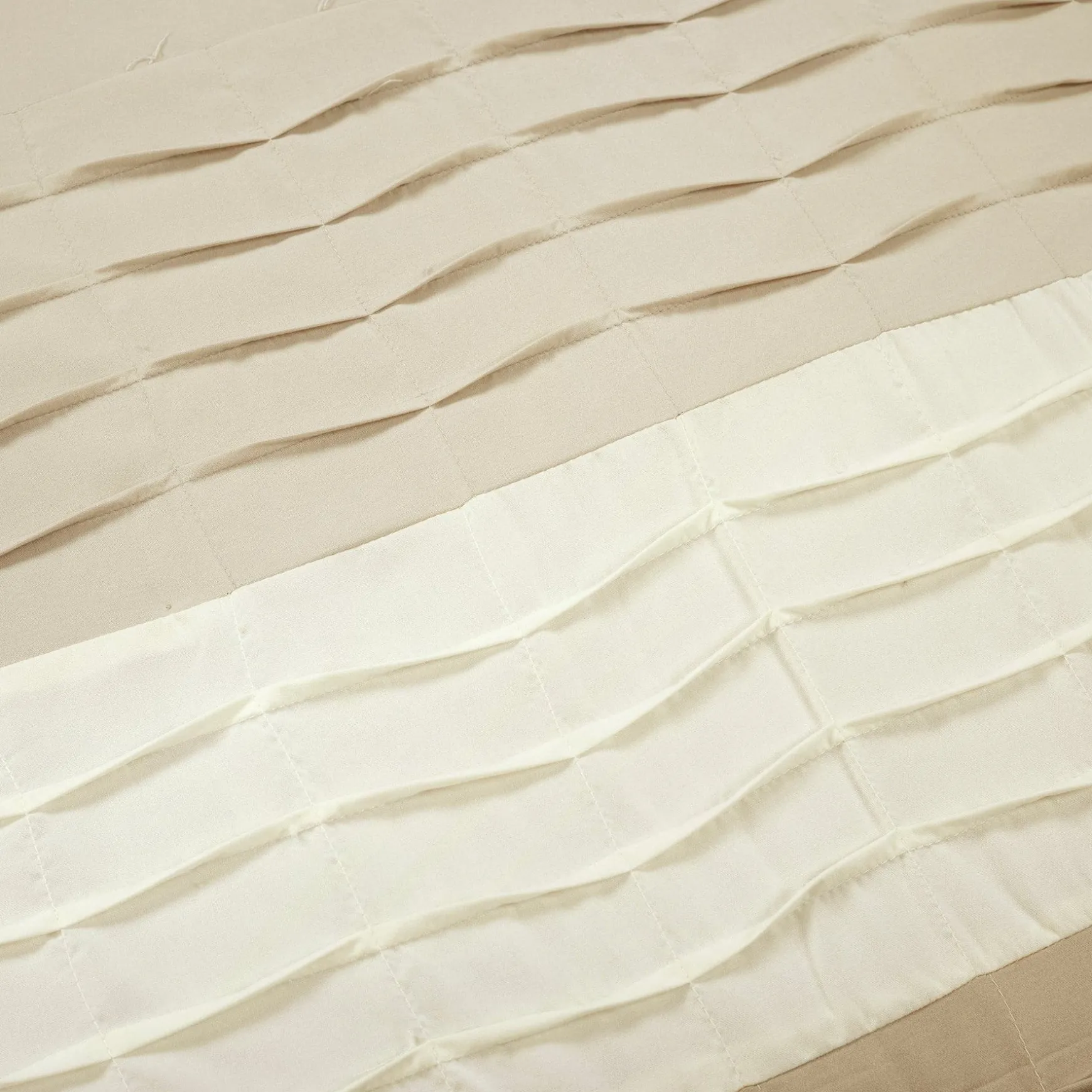 Mia Pleated Color Block Comforter 5 Piece Set