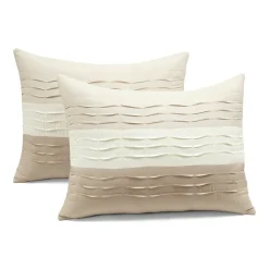 Mia Pleated Color Block Comforter 5 Piece Set