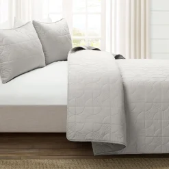 Mid Century Circle Cotton Quilt 3 Piece Set