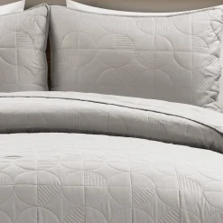 Mid Century Circle Cotton Quilt 3 Piece Set