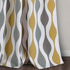 Mid Century Geo Light Filtering Window Curtain Panel Set