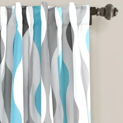 Mid Century Geo Light Filtering Window Curtain Panel Set