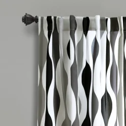 Mid Century Geo Light Filtering Window Curtain Panel Set