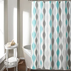 Mid Century Geo Shower Curtain