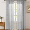 Milla Knitted Textured Sheer Window Curtain Panel Pair