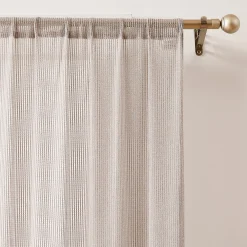 Milla Knitted Textured Sheer Window Curtain Panel Pair
