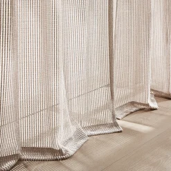 Milla Knitted Textured Sheer Window Curtain Panel Pair