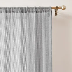 Milla Knitted Textured Sheer Window Curtain Panel Pair
