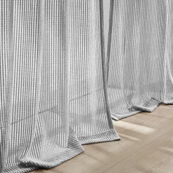 Milla Knitted Textured Sheer Window Curtain Panel Pair