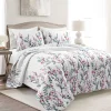 Mirabelle Watercolor Floral Reversible 3 Piece Quilt Set