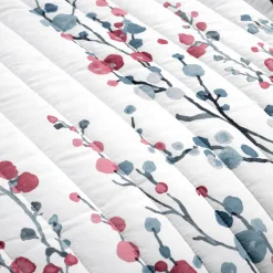 Mirabelle Watercolor Floral Reversible 3 Piece Quilt Set