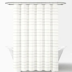 Modern Galaxy Waffle Woven Cotton Blend Shower Curtain