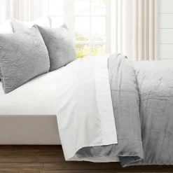 Modern Solid Ultra Soft Faux Fur Comforter Bed In A Bag