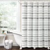 Modern Tufted Stripe Yarn Dyed Recycled Cotton Blend Shower Curtain